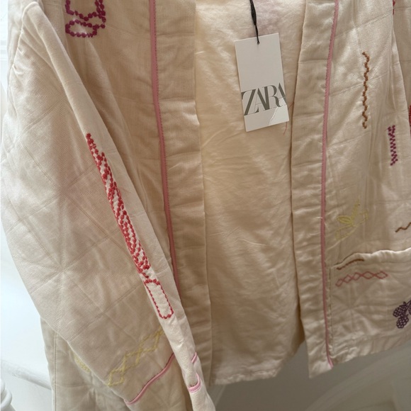 Zara Cream Embroidered Women's Jacket - Picture 5 of 7
